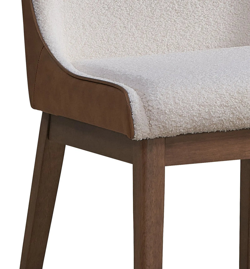 Set of Two White and Brown Velvet Dining Side Chairs Homeroots Kitchen & Dining