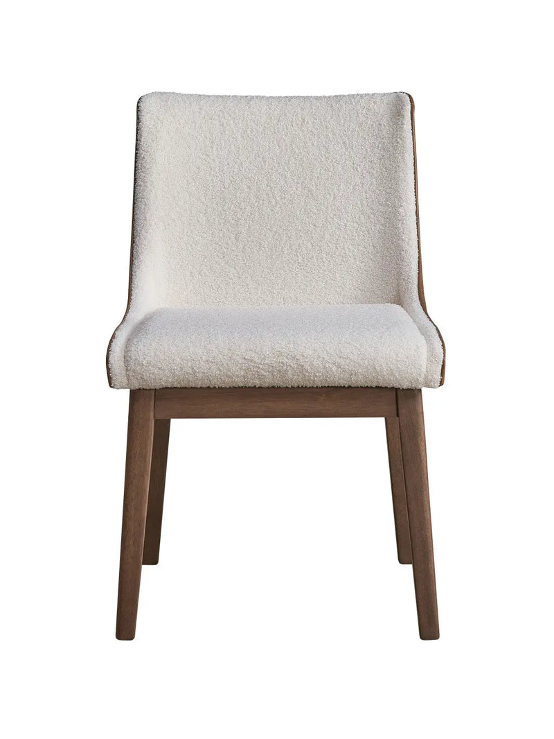 Set of Two White and Brown Velvet Dining Side Chairs Homeroots Kitchen & Dining