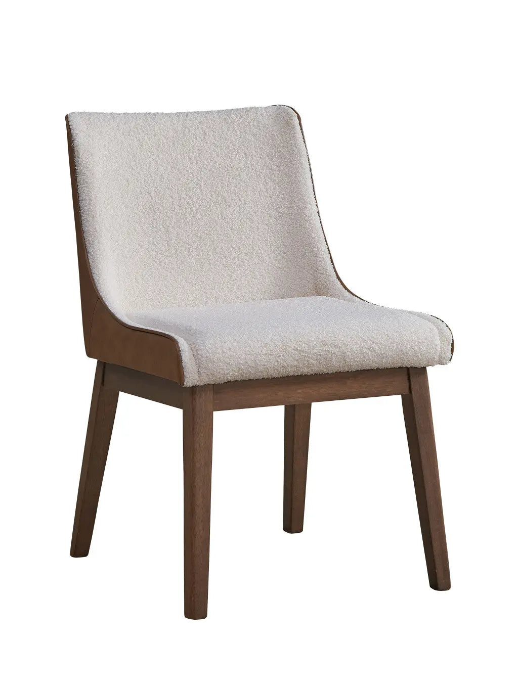 Set of Two White and Brown Velvet Dining Side Chairs Homeroots Kitchen & Dining