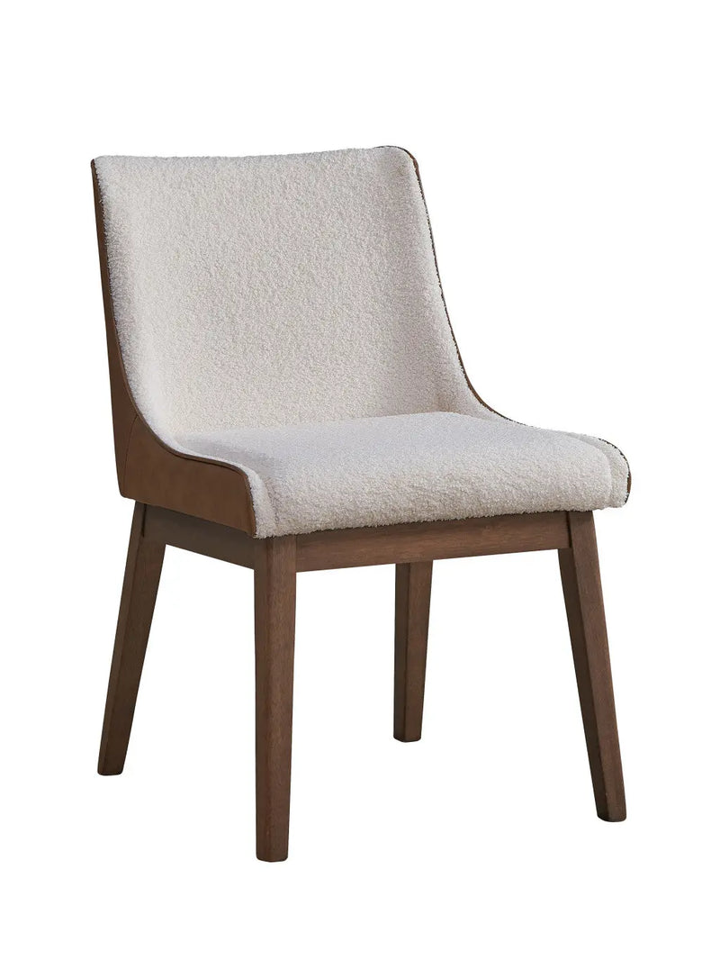 Set of Two White and Brown Velvet Dining Side Chairs Homeroots Kitchen & Dining