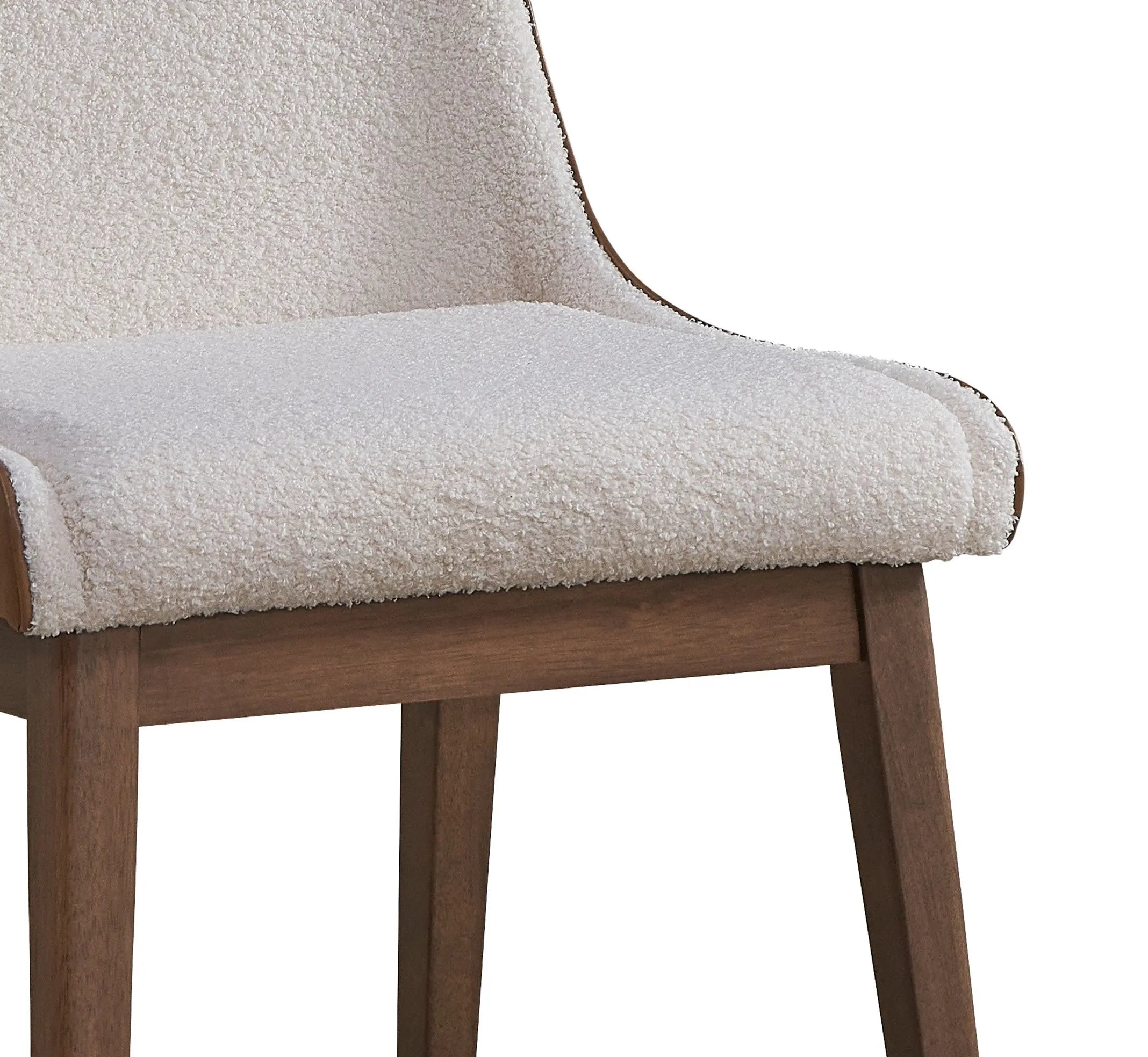 Set of Two White and Brown Velvet Dining Side Chairs Homeroots Kitchen & Dining