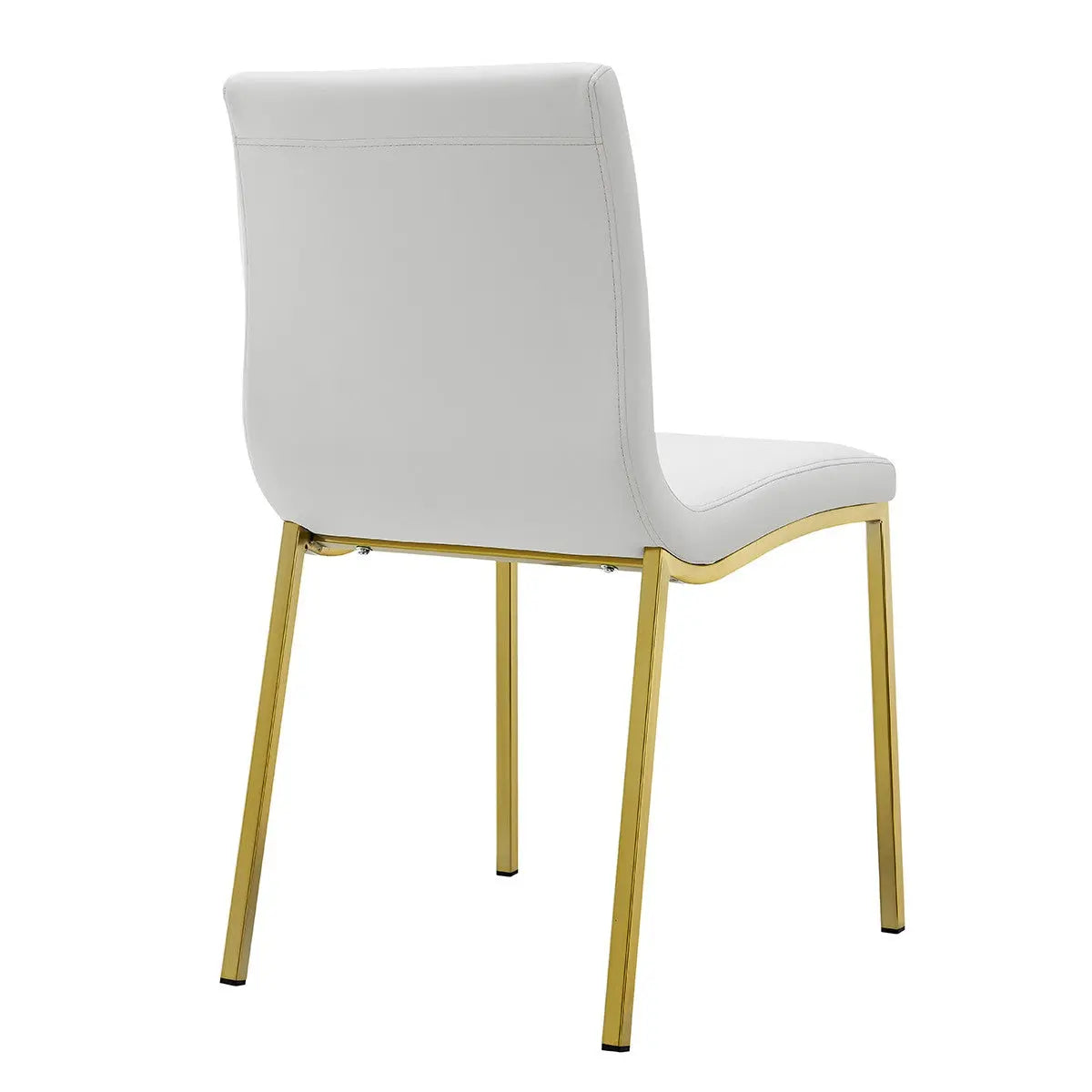 Set of Two White and Gold Upholstered Leather Dining Side Chairs Homeroots Kitchen & Dining