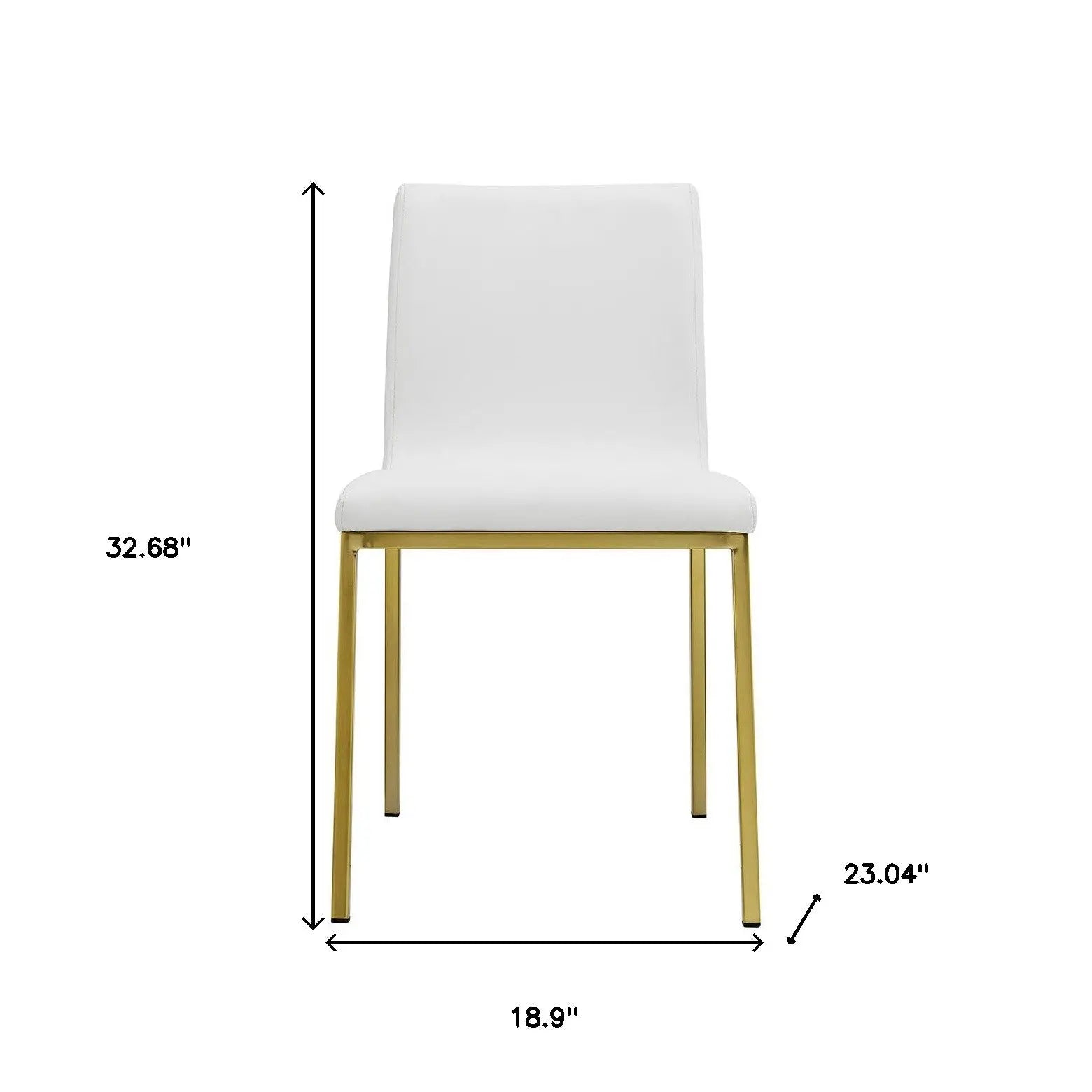 Set of Two White and Gold Upholstered Leather Dining Side Chairs Homeroots Kitchen & Dining