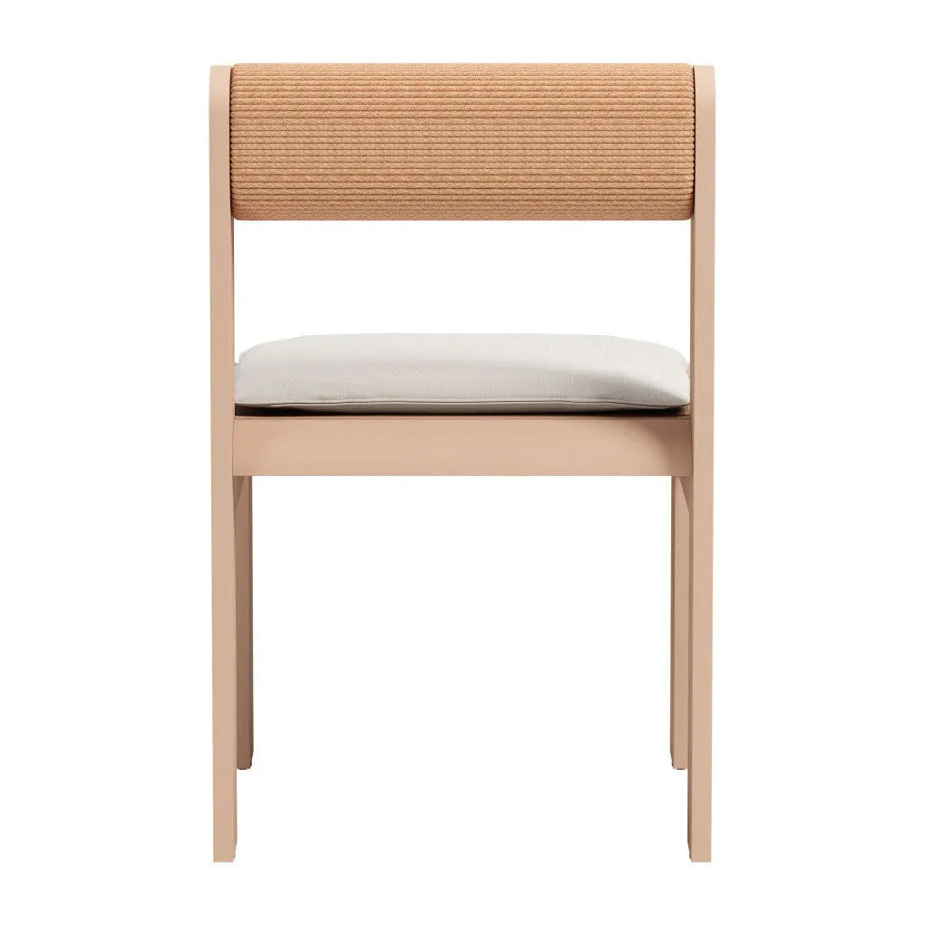 Set of Two White and Natural Slipcovered Upholstered And Aluminum Open Back Dining Side Chairs - GreatEagleInc