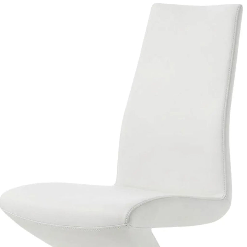 Set of Two White and Silver Slipcovered Faux Leather Dining Side Chairs Homeroots Kitchen & Dining