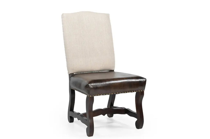 Seven Piece Brown Solid Wood Dining Set with Six Chairs - GreatEagleInc