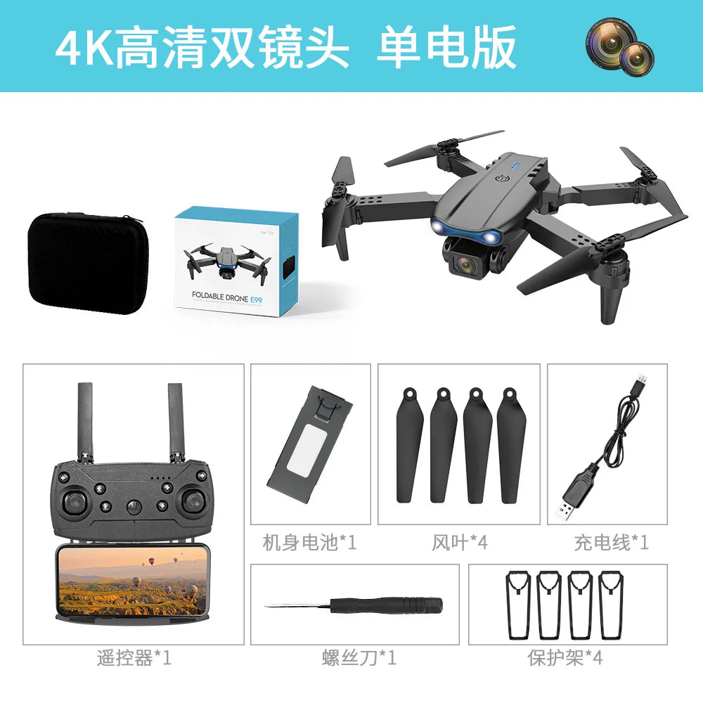 Drone ne Aerial Photography: High-Definition Remote Control, Three-Camera System, 4K Long-Range Brushless Aircraft 3 batteries 01
