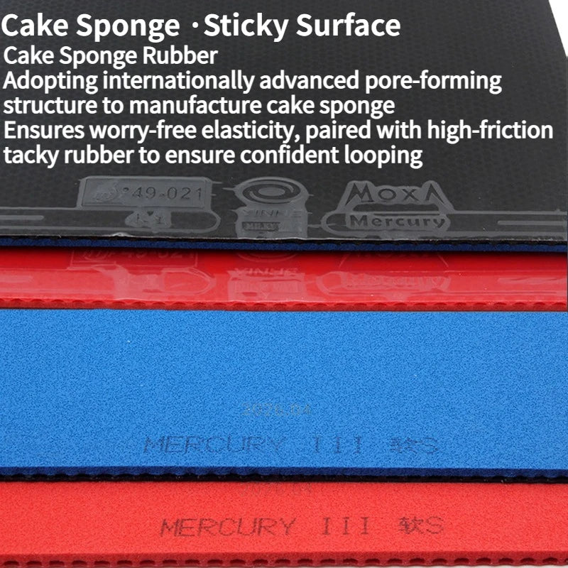 YINHE Mercury III Table Tennis Rubber Pimples in with Soft Elastic Cake Sponge Ping Pong Rubber for Beginner Fast Attack…
