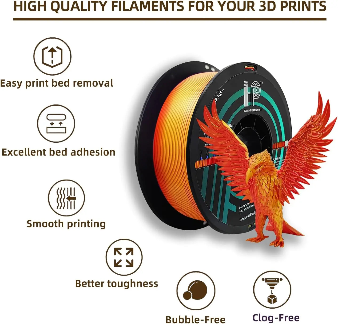 3D Printer Filament, Dual-color PLA Filament,  1.75mm Dimensional Accuracy +/- 0.02mm, 1KG Spool (2.2 lbs), Fit Most FDM…