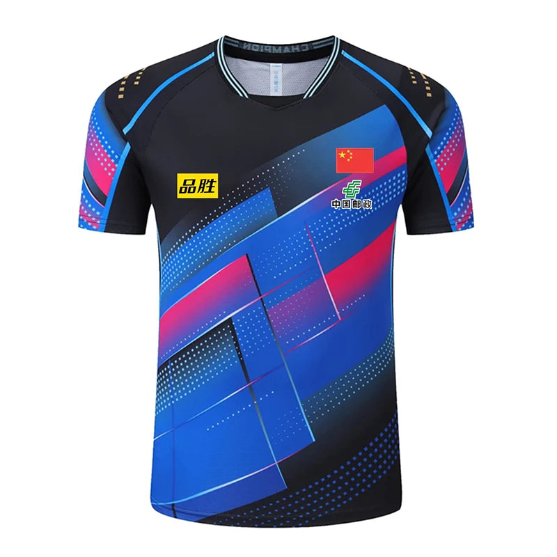 2023 Championship China Team table tennis shirts shorts Men Women Children ping pong t shirt Table tennis clothes soccer jerseys BLUE with logos D