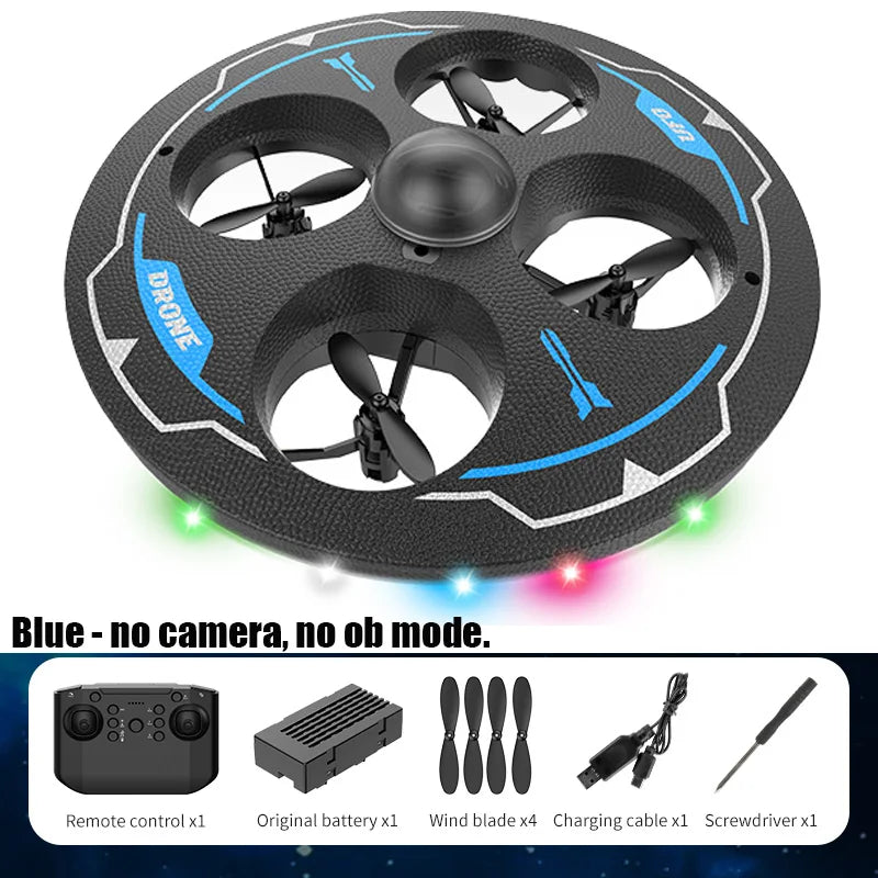 Airplane Rc Plane with Camera Drone Foam UAV Ufo Intelligent Obstacle Avoidance Aircraft Remote Control Helicopter Toys for Kids BLUE