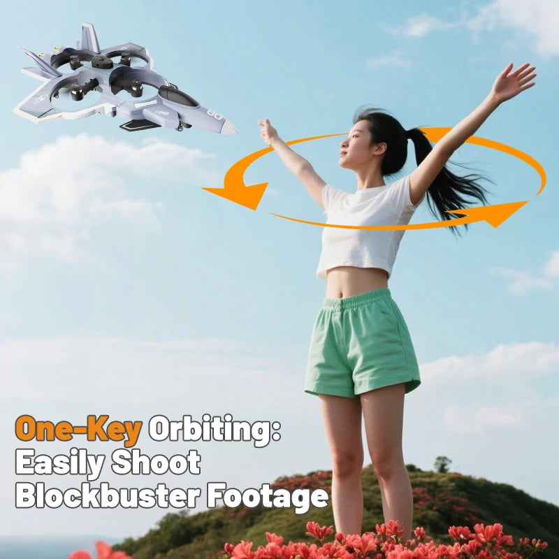 RC Plane with Camera Stunt Performance Drone With 8K Camera Fixed Wing Fighter 4CH 5G WIFI Aerial Photography Foam Toys Aircraft