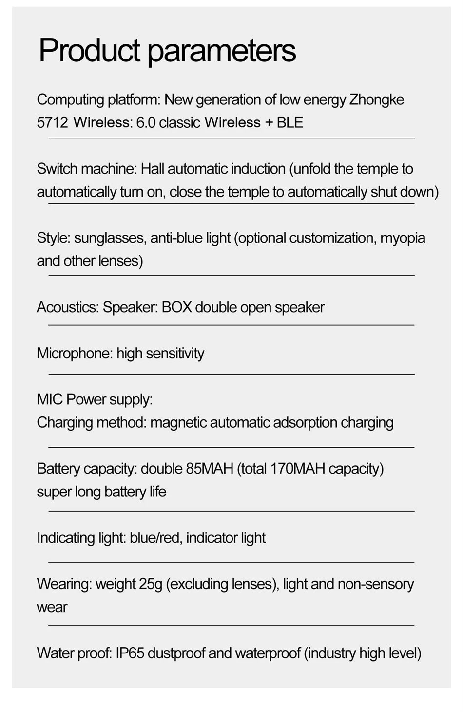 high-tech AI smart glasses can be equipped with various lenses such as sunglasses, blue light, myopia, Men women smart glasses