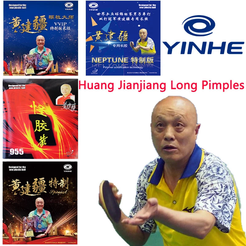 Huang Jianjiang Series Long Pips OX ITTF Approved YINHE Medium Particles Table Tennis Rubber Professional Competition…