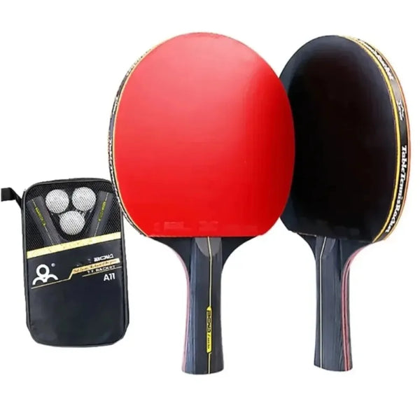 New 6 Star Table Tennis Racket 2PCS Professional Ping Pong Racket Set Pimples-in Rubber Hight Quality Blade Bat Paddle with…