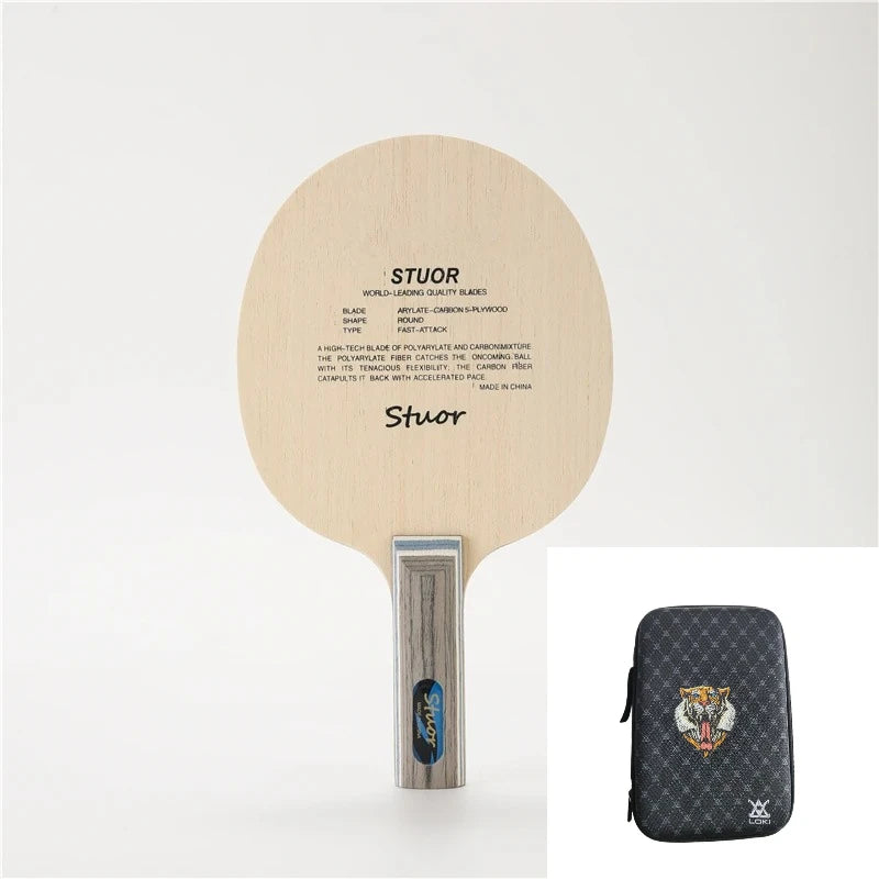 Stuor 7-Ply Blue ALC Table Tennis Blade - 5 Wood + 2 Arylate Carbon, Professional Offensive - with a bag FL