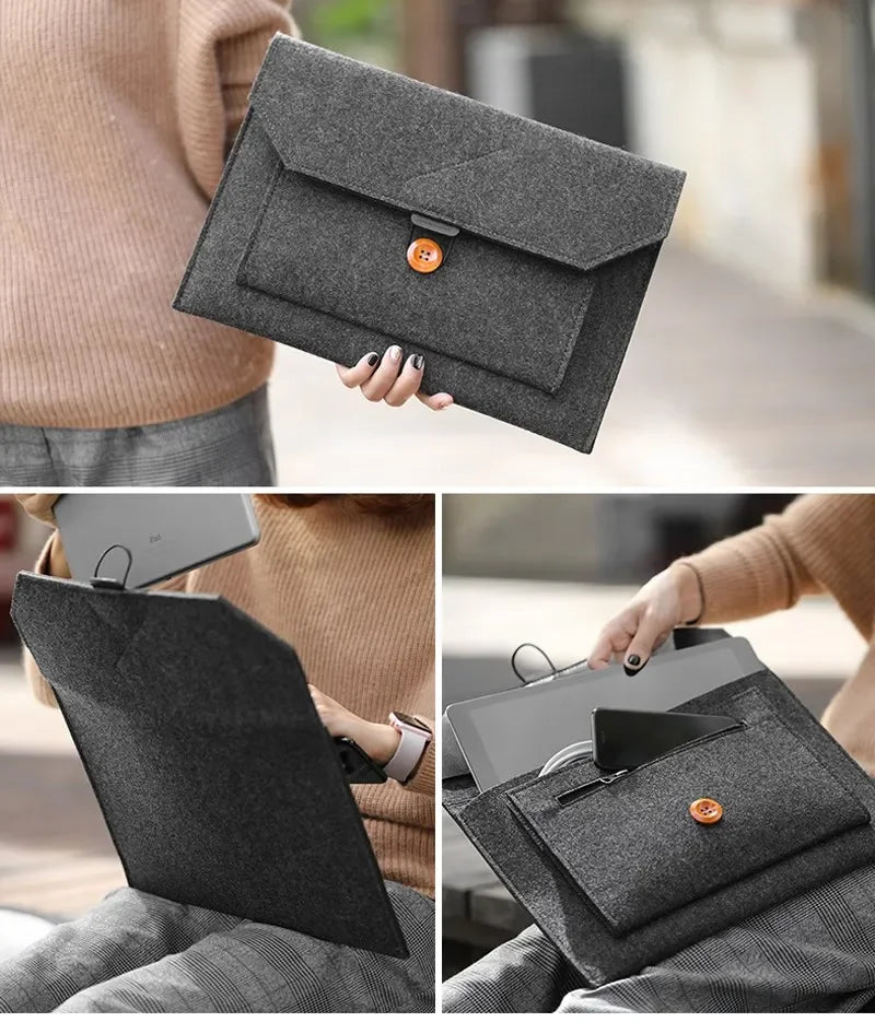 Felt Sleeve Laptop Bag 15.6 m3 14 Case for Macbook Air 13 Pro 16 12 M1 15.4 for Xiaomi  Asus Dell Lenovo Notebook bag Cover - GreatEagleInc