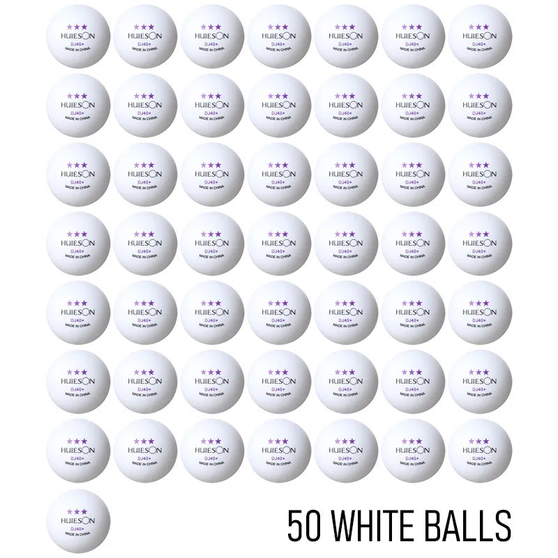 HUIESON 50/100 Pack Table Tennis Balls 3 Stars DJ40+ Ping Pong Balls With Seam Round Bullet ABS New Material Balls for…
