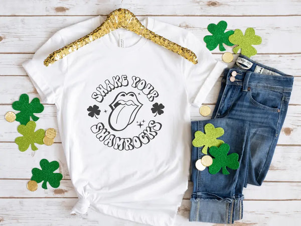 Shake your Shamrocks Funny St Patricks Day Shirt Stiles Tee