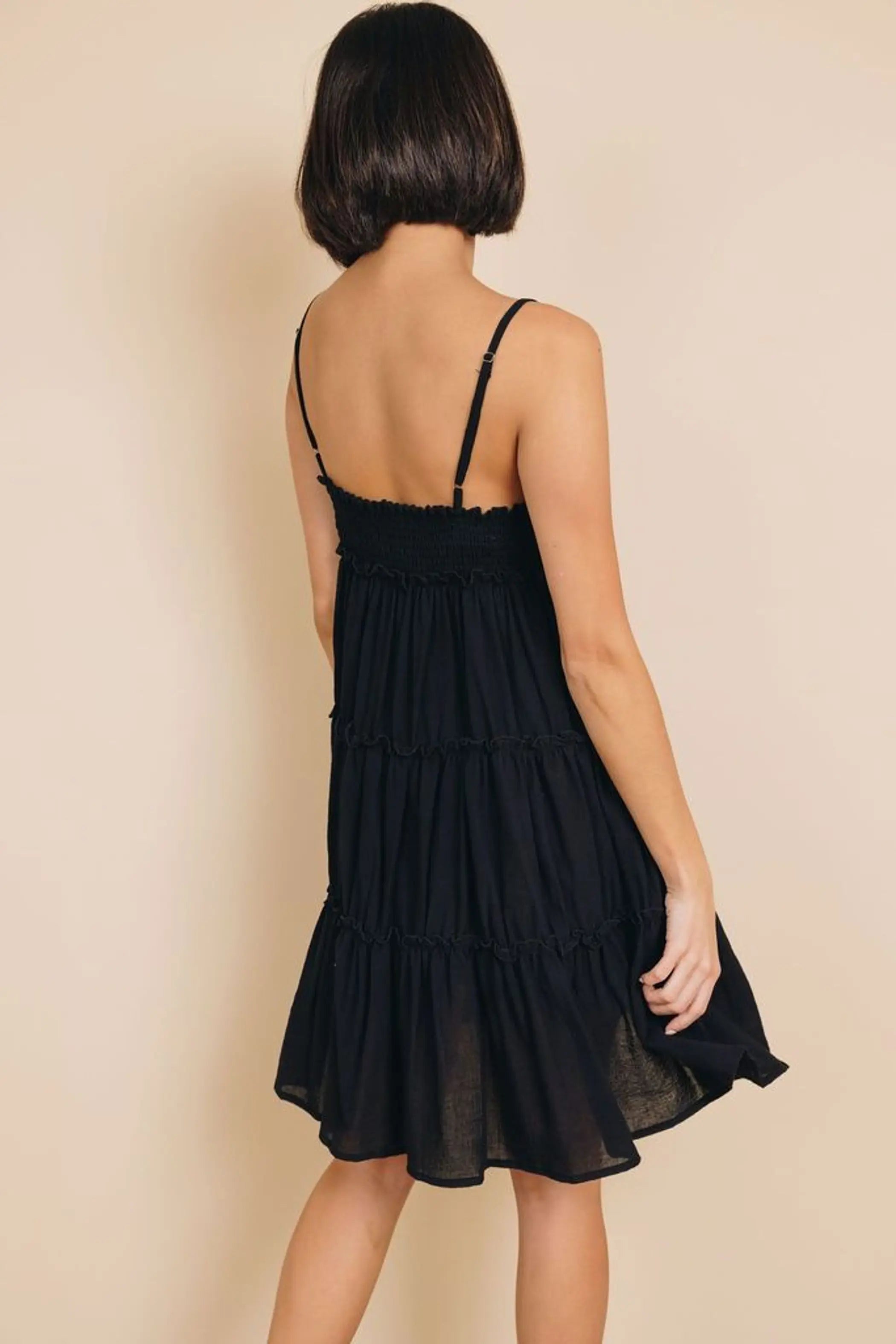 Shannon Ruffled Mini Dress Stay Warm in Style