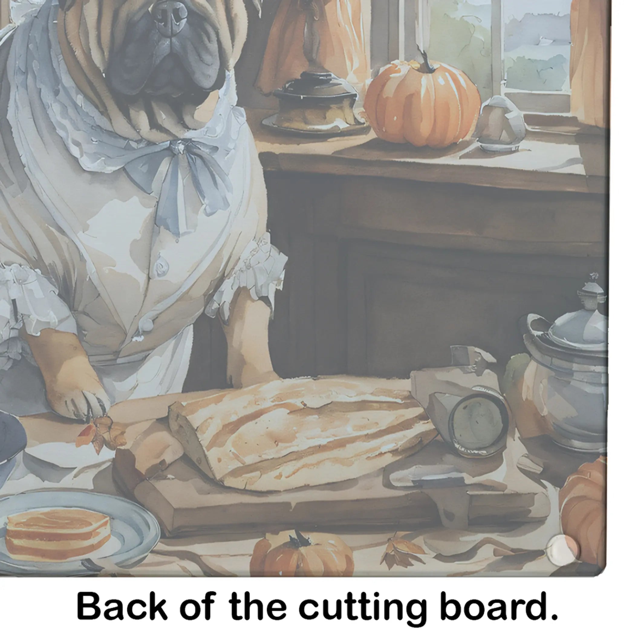 Shar Pei Fall Kitchen Pumpkins Glass Cutting Board Caroline's Treasures