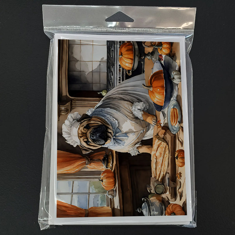 Shar Pei Fall Kitchen Pumpkins Greeting Cards Pack of 8 Caroline's Treasures