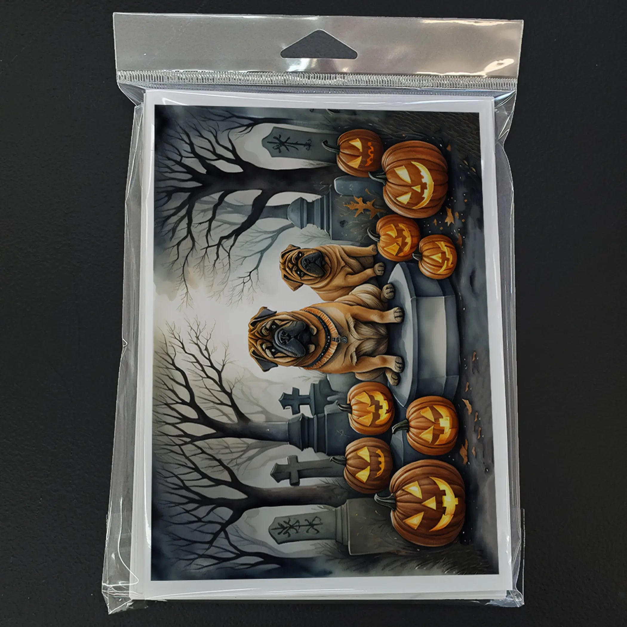 Shar Pei Spooky Halloween Greeting Cards Pack of 8 Caroline's Treasures
