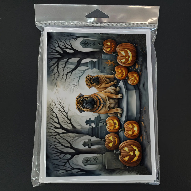 Shar Pei Spooky Halloween Greeting Cards Pack of 8 Caroline's Treasures