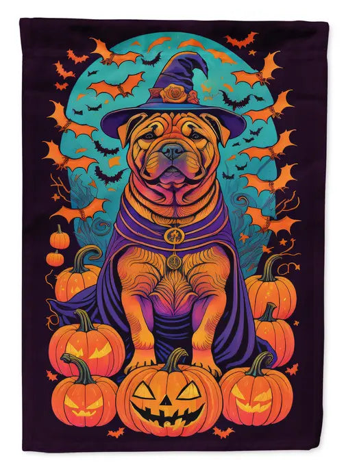 Shar Pei Witchy Halloween Garden Flag Caroline's Treasures