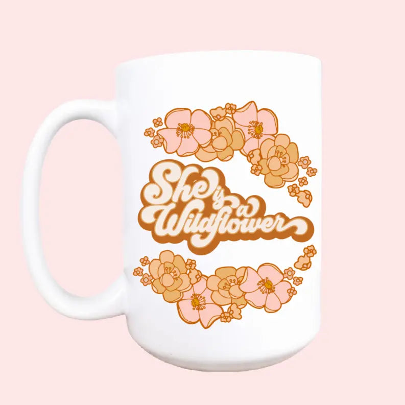 She is a wildflower ceramic coffee mug Mug & Mini