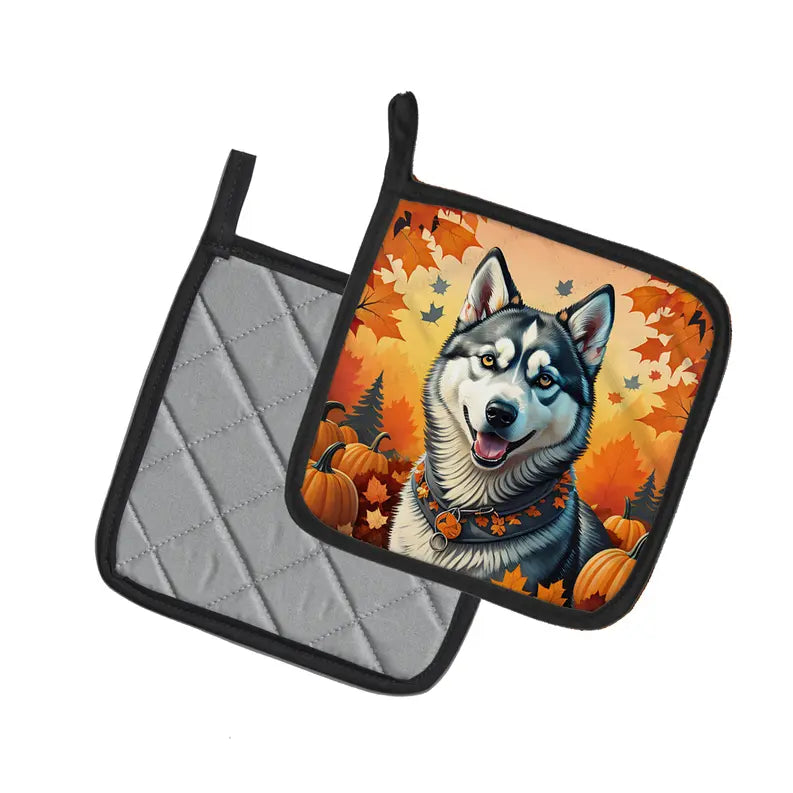Sheltie Fall Pair of Pot Holders Caroline's Treasures