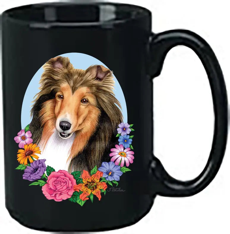Sheltie Sable - Best of Breed Ceramic 15oz Coffee Black Mug Best of Breed