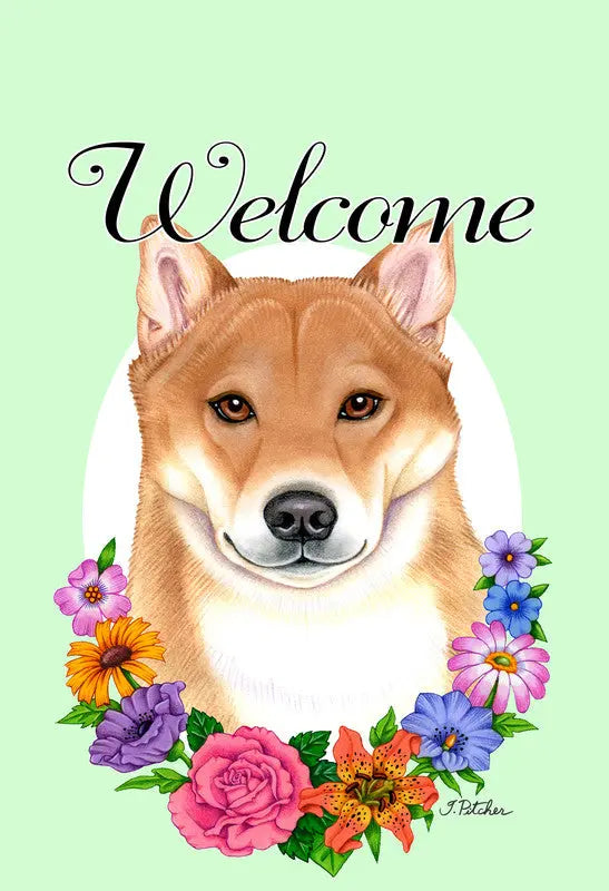 Shiba Inu - Best of Breed Welcome Flowers Garden Flag Best of Breed