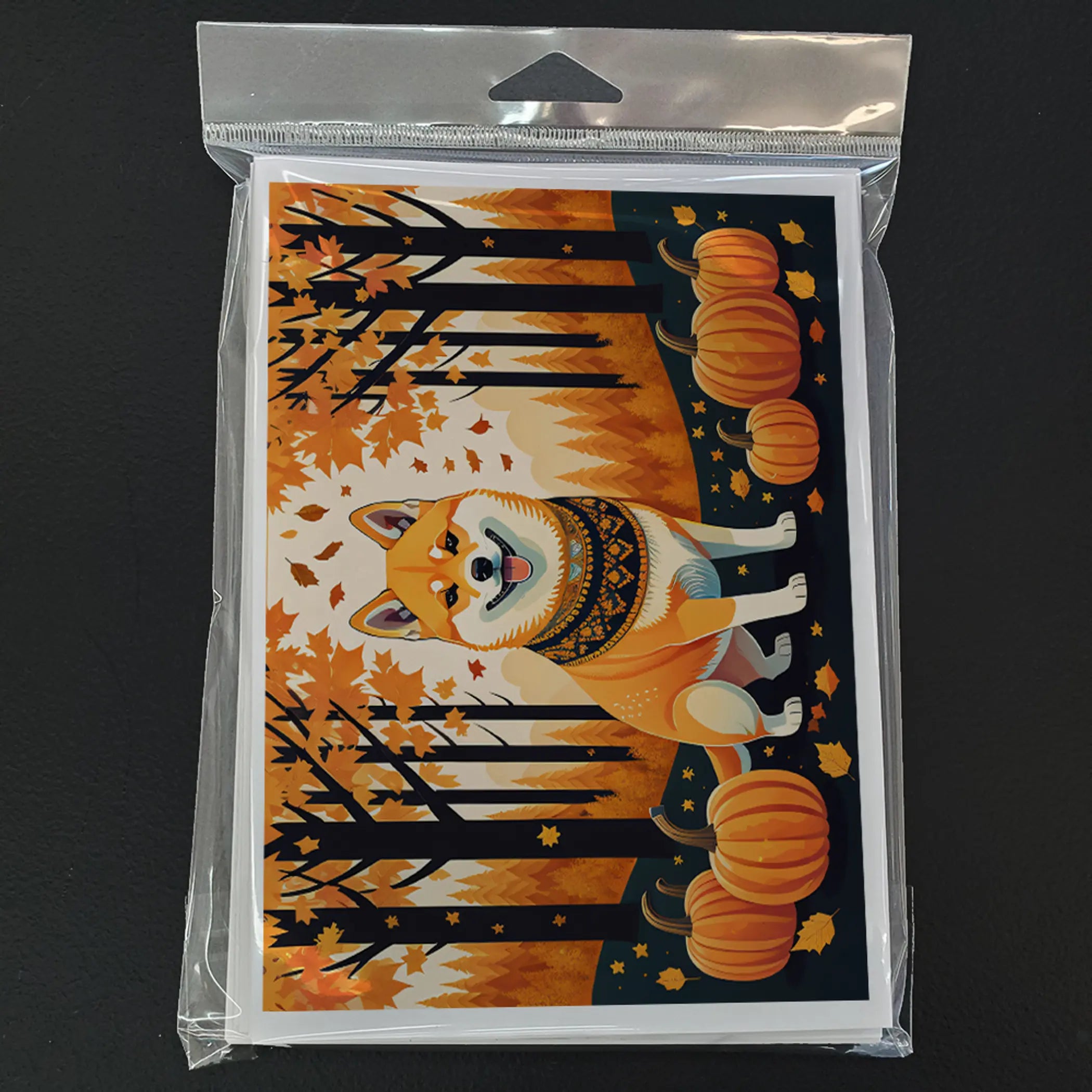Shiba Inu Fall Greeting Cards Pack of 8 Caroline's Treasures