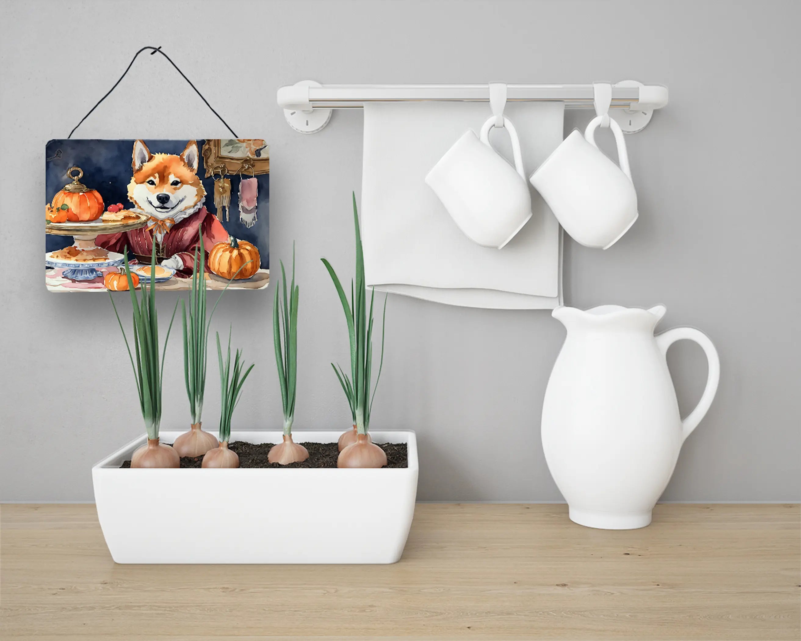 Shiba Inu Fall Kitchen Pumpkins Wall or Door Hanging Prints Caroline's Treasures
