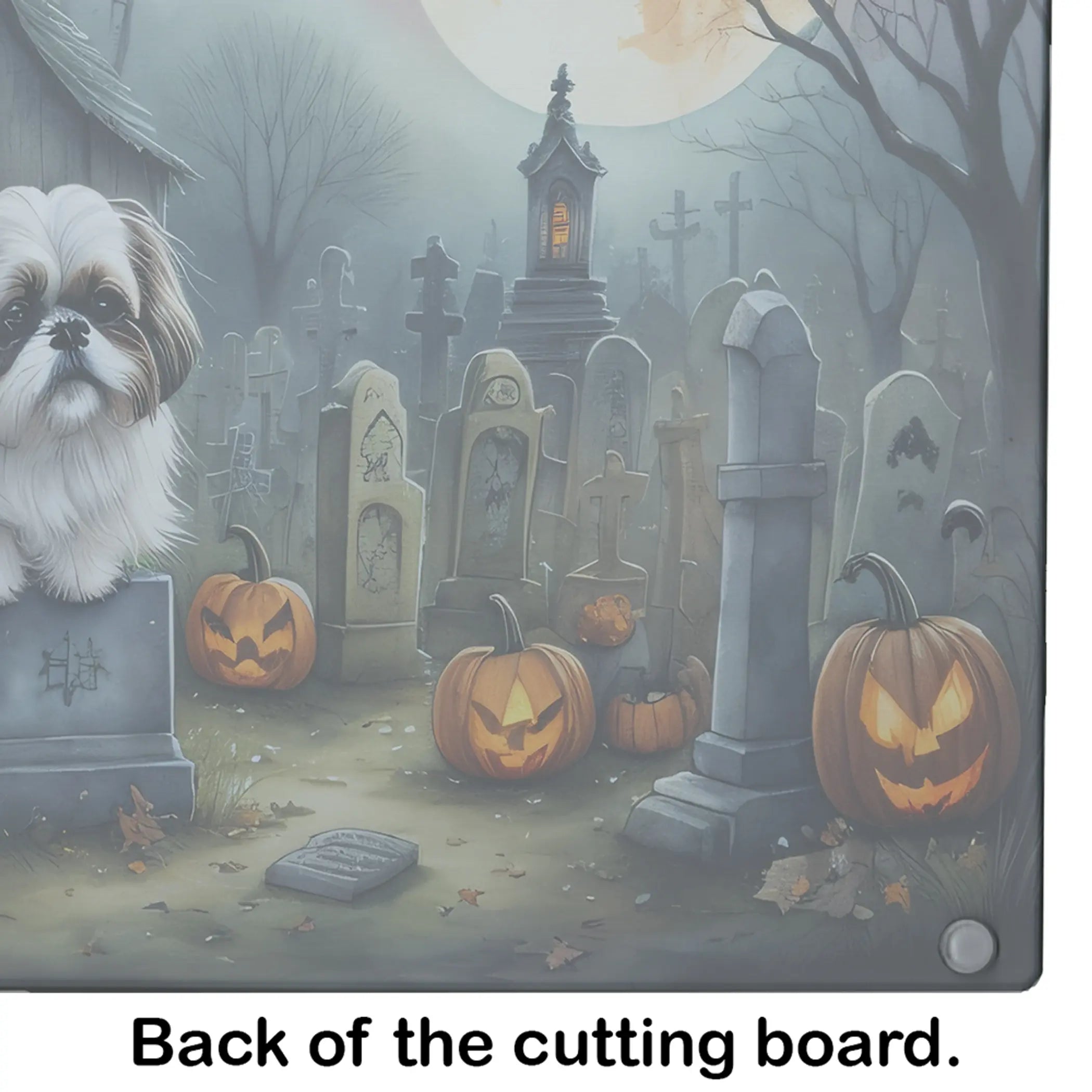 Shih Tzu Spooky Halloween Glass Cutting Board Caroline's Treasures