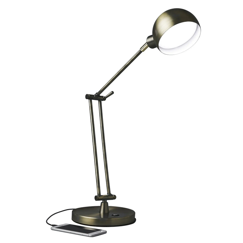 Shiny Satin Brass LED Adjustable Desk Lamp Homeroots Lighting
