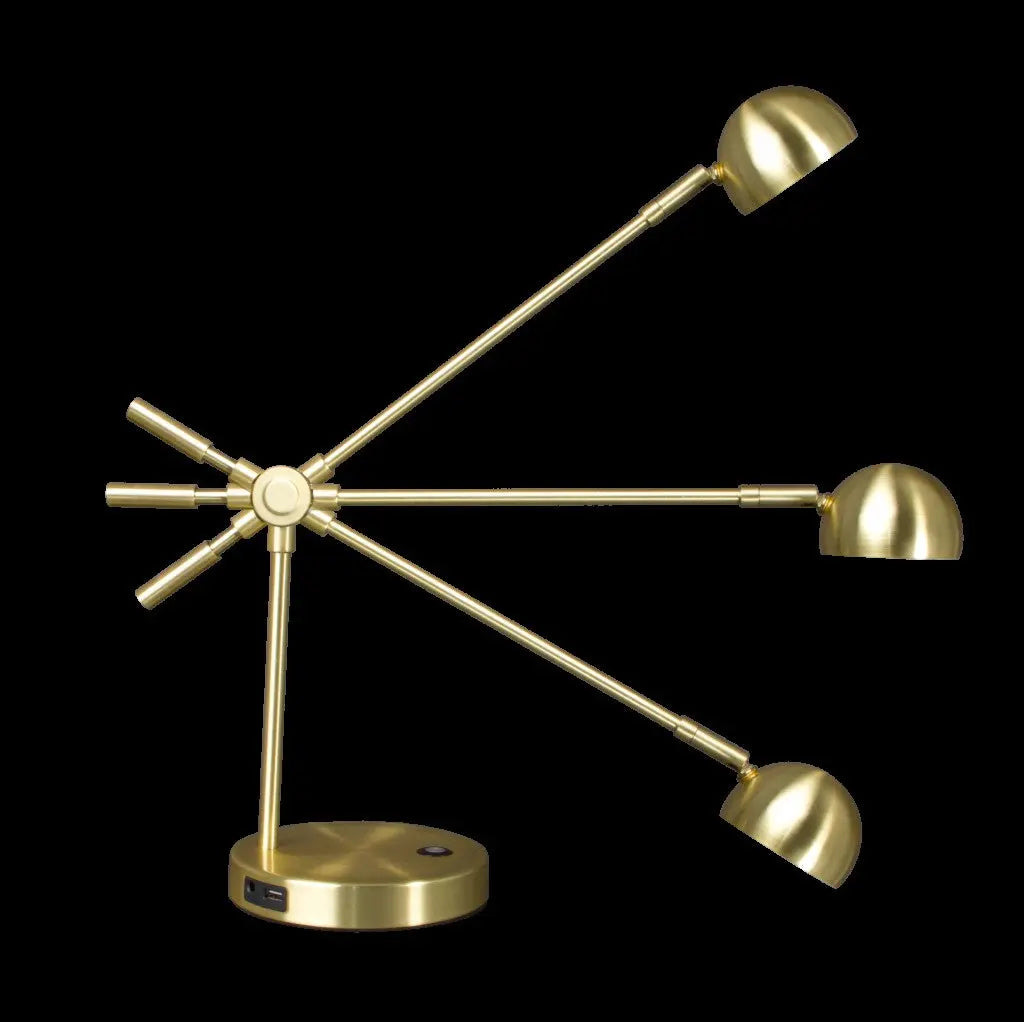 Shiny Satin Brass LED Adjustable Desk Lamp Homeroots Lighting