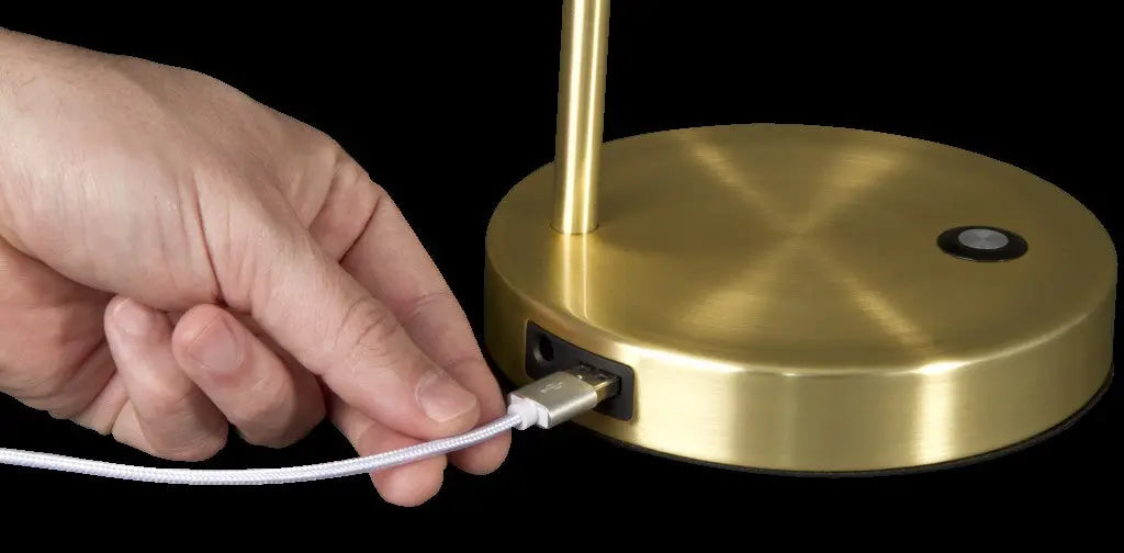 Shiny Satin Brass LED Adjustable Desk Lamp Homeroots Lighting