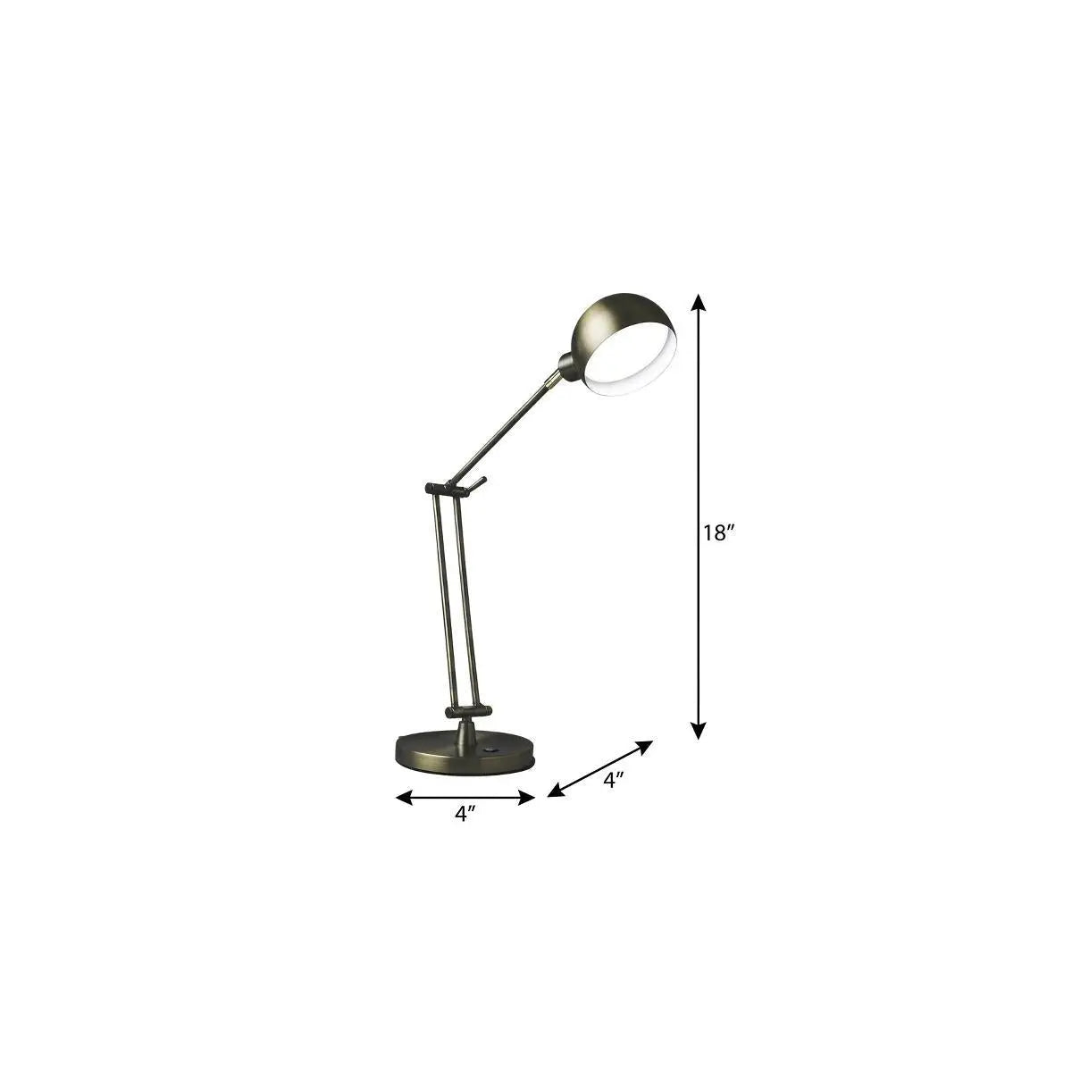 Shiny Satin Brass LED Adjustable Desk Lamp Homeroots Lighting