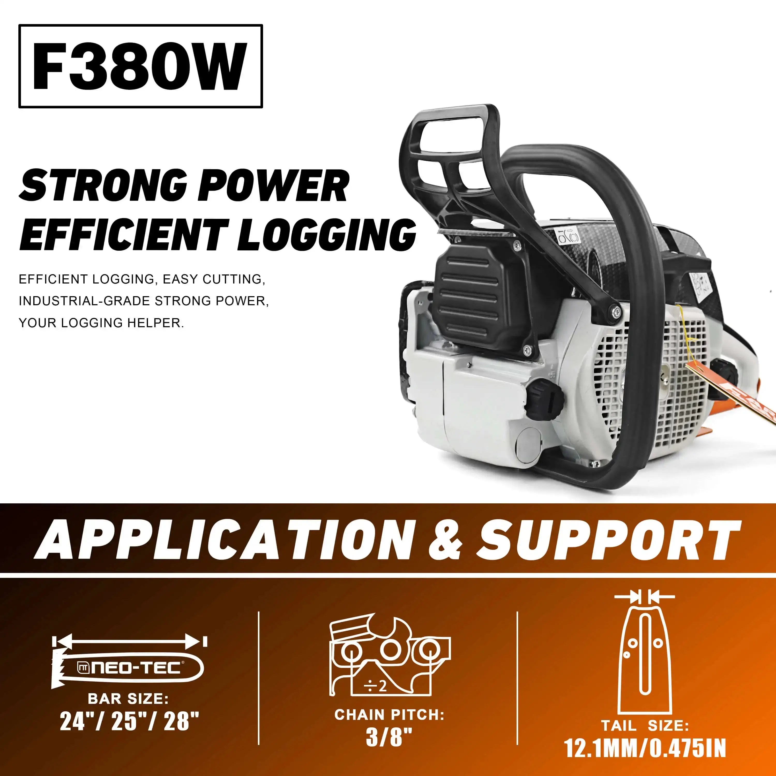 Shipped From the USf NEOTEC 72cc Chainsaw 380 038 Cutting Machines Popular Type 72cc Chain Saw GreatEagleInc