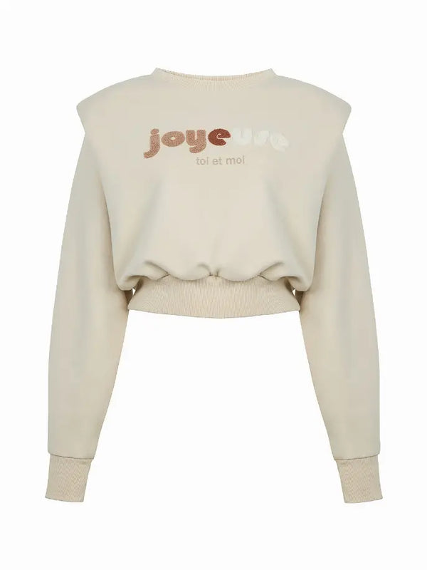 Shoulder Pad Embroidered Sweatshirt Monique Store