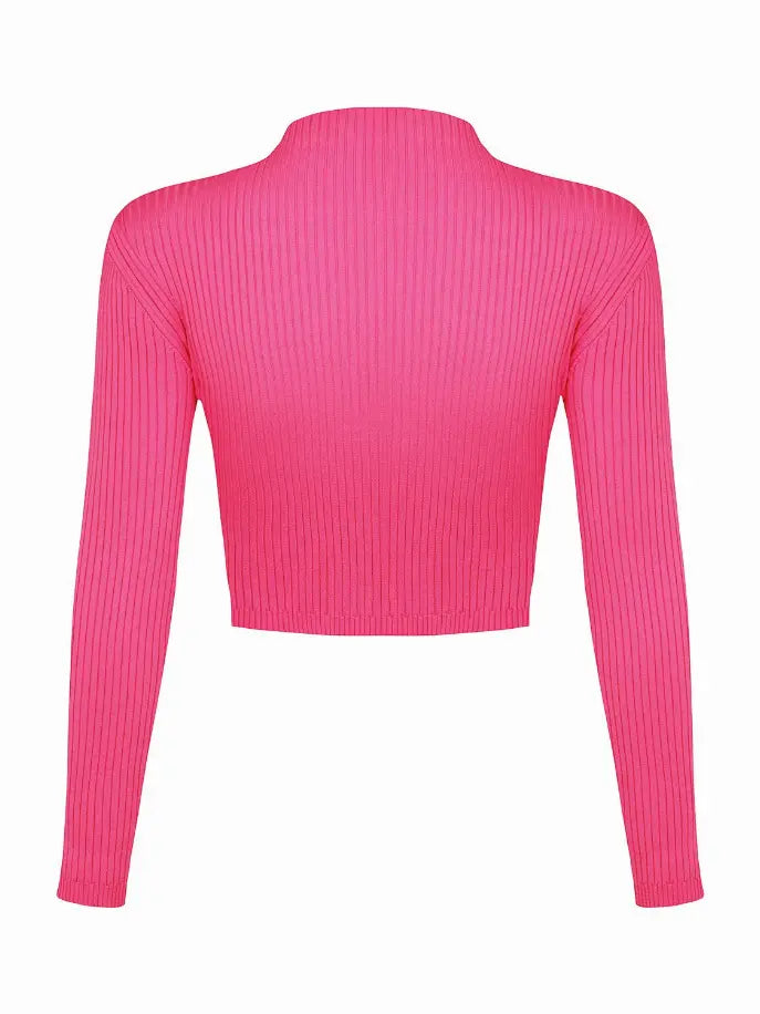 Shoulder Pad Knit Crop Top Monique Store