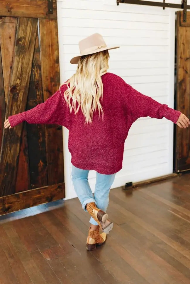 Show Me Love Popcorn Knit Sweater Stay Warm in Style