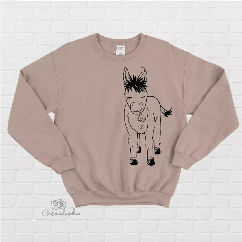 Shy Donkey Fleece Crewneck Sweatshirt Gesshoku Designs
