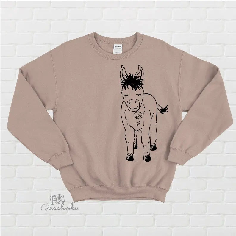 Shy Donkey Fleece Crewneck Sweatshirt Gesshoku Designs