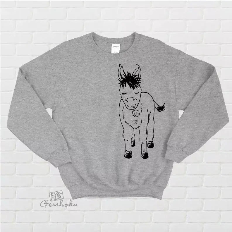 Shy Donkey Fleece Crewneck Sweatshirt Gesshoku Designs
