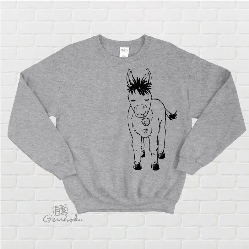 Shy Donkey Fleece Crewneck Sweatshirt Gesshoku Designs