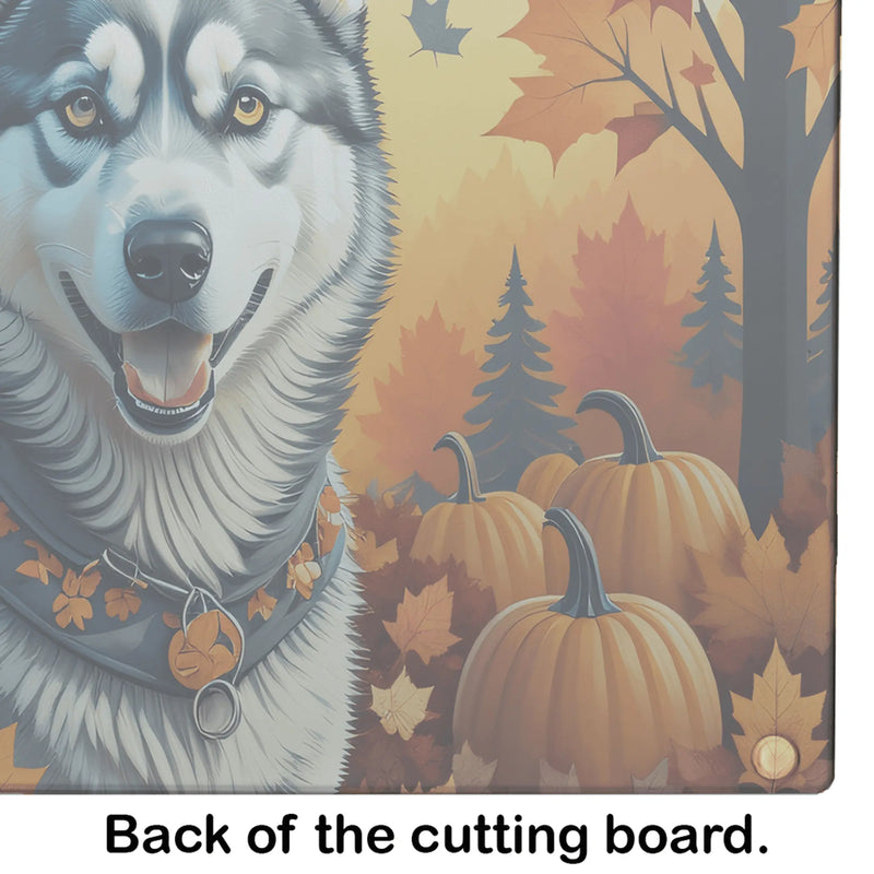 Siberian Husky Fall Glass Cutting Board Caroline's Treasures
