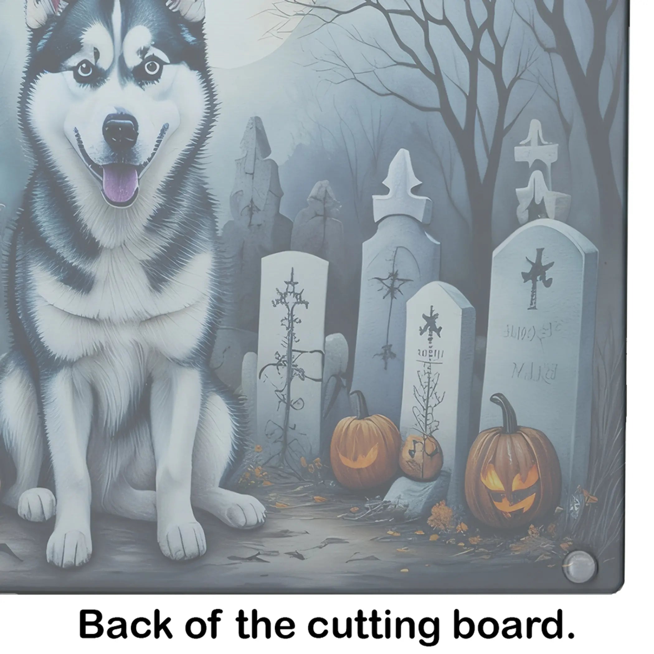 Siberian Husky Spooky Halloween Glass Cutting Board Caroline's Treasures